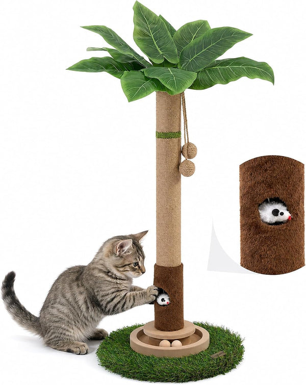 Woochpet Tall Cat Scratching Post,Cat Toys,Cat Scratcher Tree for Large Cat | Heavy Duty,Protect Sofa,Modern Boho,Cat Ball Track,Cat Tree,For Indoor Cats4