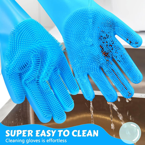 Pecute Silicone Pet Grooming Gloves for Washing Cats Dogs Bath Brush | 3,000 Soft Bristles, Gentle Massage & Deshedding, Dishwasher Safe, for Large/Thick Coats, Home/Car Cleaning9