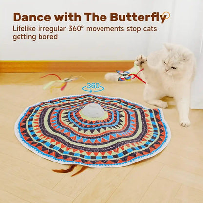 Potaroma Cat Toys Chargeable, 3In1 Hide and Seek, Interactive Fun | Automatic Fluttering Butterfly, Moving Feather, Kitten Wand, Indoor Kitty Exercise Kicker 22.8 Inch Cover for All Breeds4