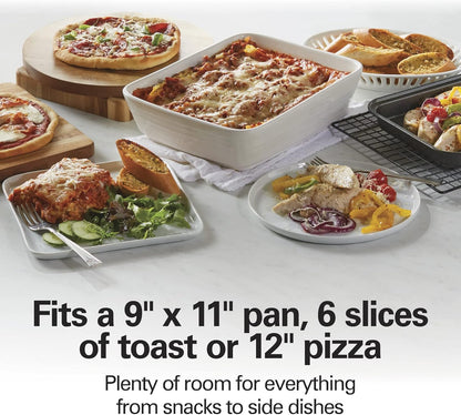 Easy Reach 6 Slice Countertop Toaster Oven | Roll-Top Door for Easy Access | Bake, Broil & Toast Functions | 150 to 450ºf Adjustable Temp | Auto Shutoff | Silver3