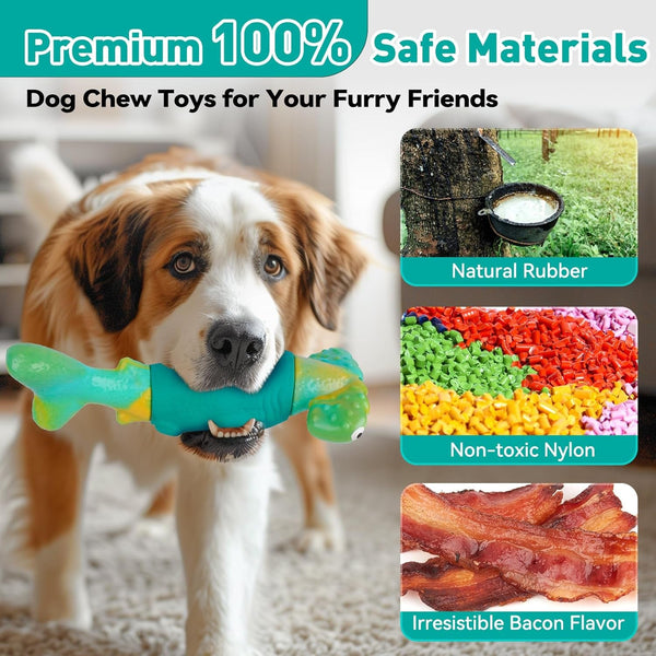 BIKIISEN Dog Toys for Aggressive Chewers, Interactive Dog Chew Toys for Large Dogs, Squeaky Chew Toys to Keep Them Busy, Tough Toys for Medium/Large Breed (Green)7