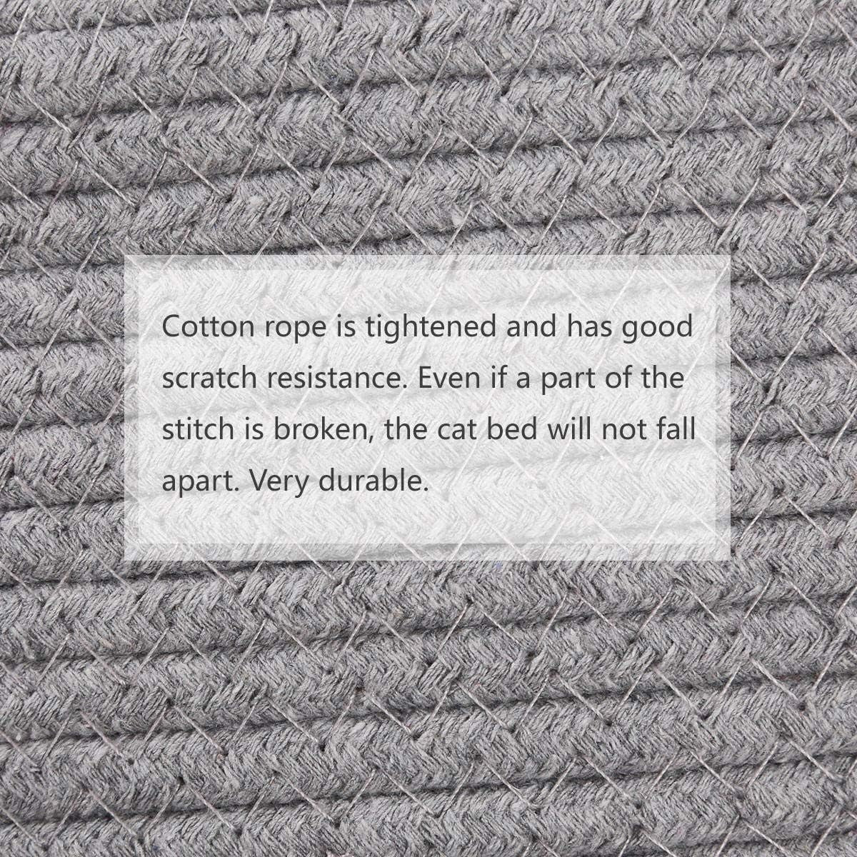 cat-bed-basket-nest-round-cotton-rope-woven-warm-medium-pet-sleeping-bed-house-cute-fun-scratcher-scratching-scratch-mat-pad-for-puppy-small-dogs-indoor-play-eco-washable-winter-summer-gray