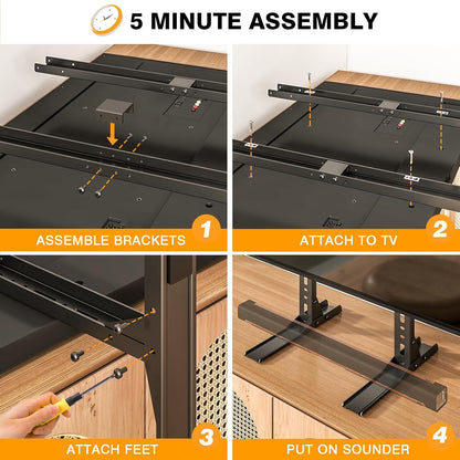 TAVR Universal Table Top TV Stand Mount, TV Legs for Most 20-75 Inch Tvs | Replacement TV Feet with Great Load-Bearing Holds up to 110 Lbs, TV Stands Base with Cable Management, Max VESA 800X600Mm6