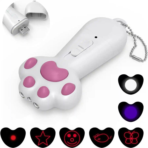 FYNIGO Interactive Cat Toys for Indoor Cats and Dogs,7 in 1 USB Rechargeable Cat Teaser Toy for Chasing and Exercise1