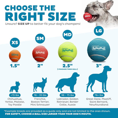 Outward Hound Squeaker Ballz – Squeaky Tennis Balls for Dogs under 50 Lbs, Interactive Dog Toy for Fetch & Training, Medium (2.5"), 4‑Pack3