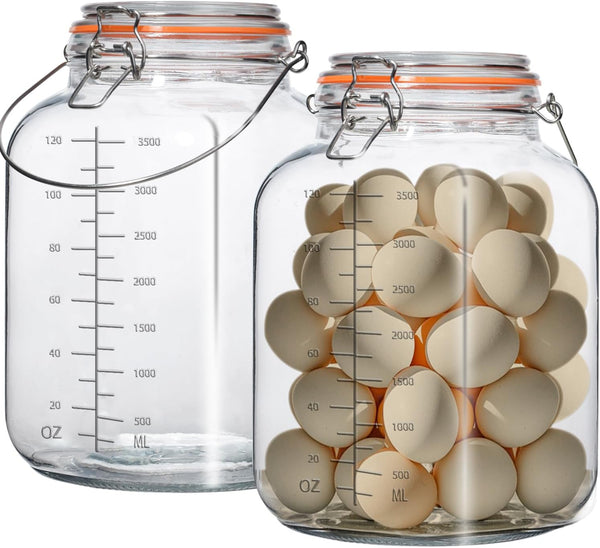 2 Pack 1 Gallon Glass Jar with Airtight Lids,Super Wide Mouth Large Mason Jars 128 Oz,Glass Gallon Jugs Storage Container for Sun Tea,Kombucha,Storing,Canning1