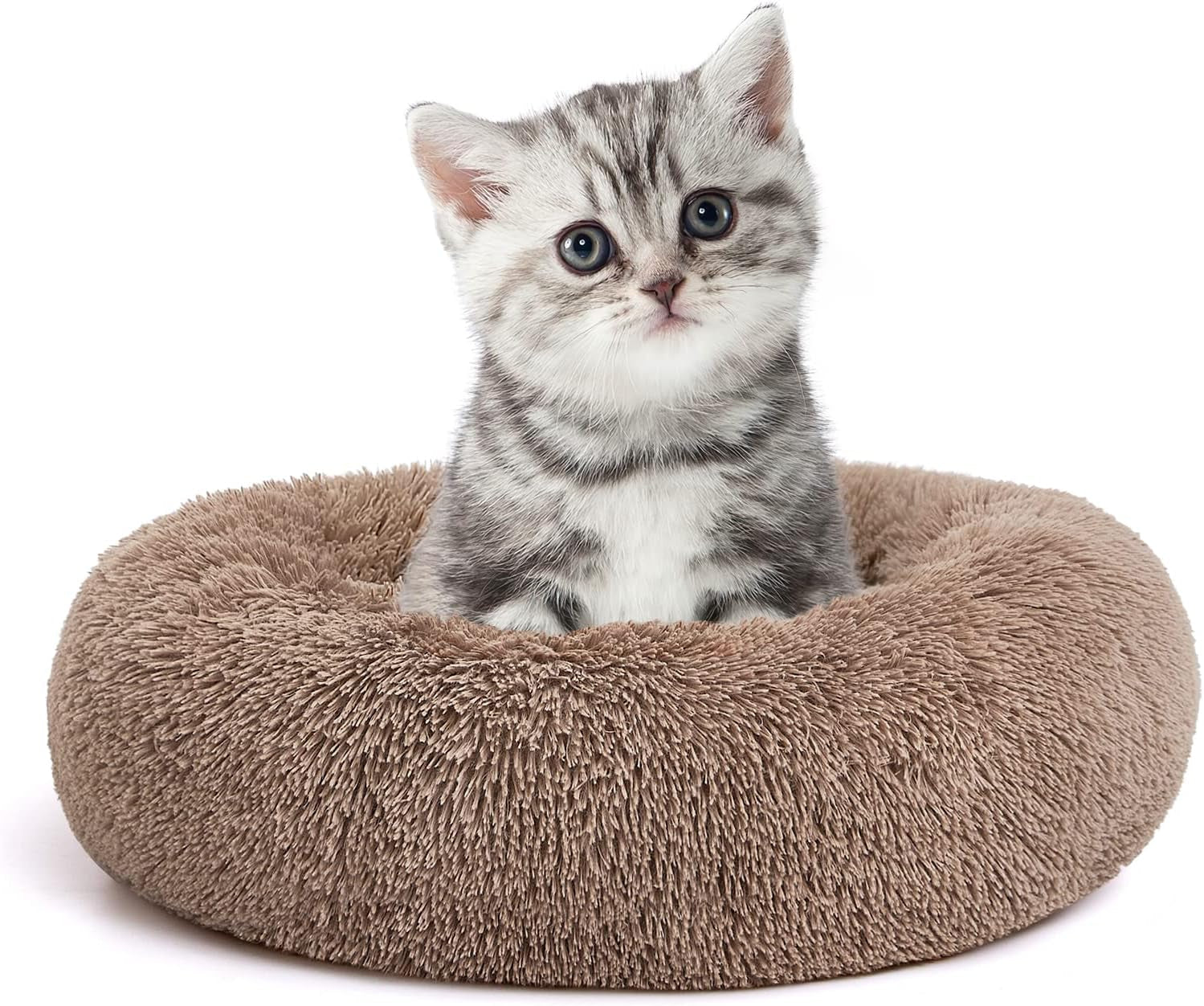 mixjoy-orthopedic-dog-bed-comfortable-donut-cuddler-round-pet-beds-ultra-soft-washable-dog-and-cat-cushion-20-23-30-23-brown