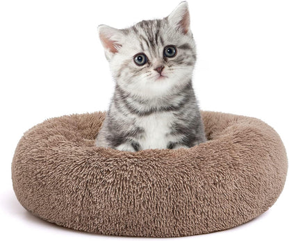 MIXJOY Orthopedic Dog Bed Comfortable Donut Cuddler round Pet Beds Ultra Soft Washable Dog and Cat Cushion (20''/23''/30'') (23'', Brown)14