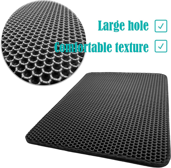 HTTMT- (23.6X18 Inch) Pet Supplies Cats Litter & Housebreaking 60X45 Black Cat Litter Mat Double Layer Pad Trapper Folding Pad EVA Foam Rubber4