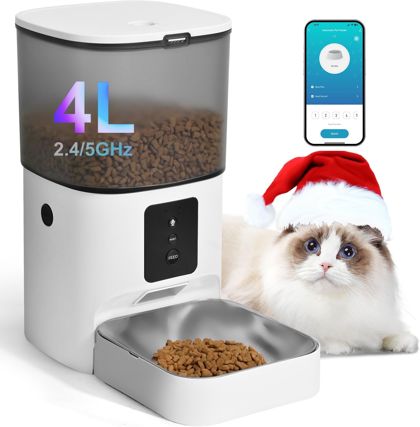 automatic-cat-feeder-4l-cat-food-dispenser-with-10s-voice-recorder-pet-feeder-up-to-8-meals-per-day-timed-dog-feeder-with-dry-food-sealed-ring