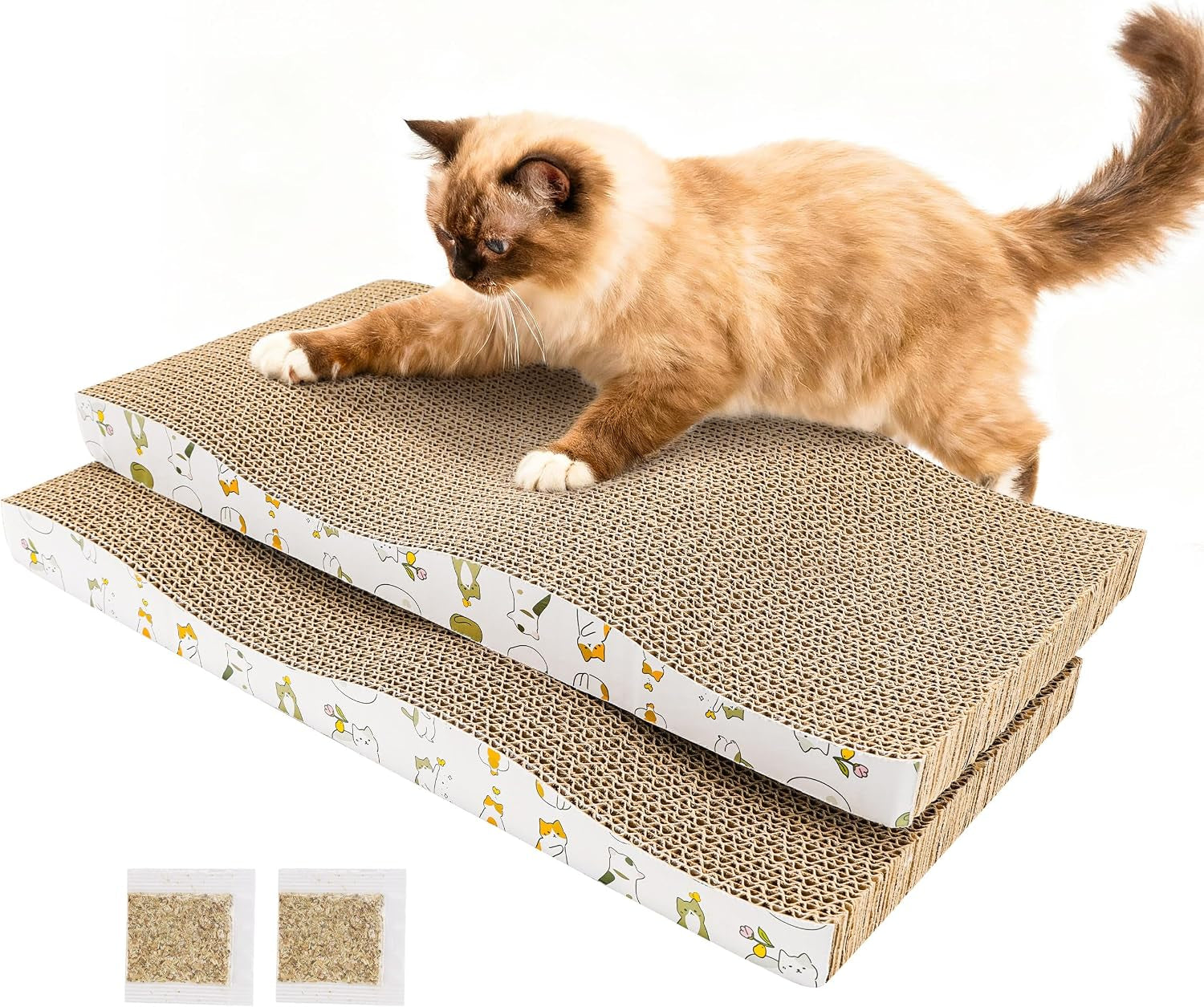patiencet-cat-scratch-pad-with-box-4-pack-cardboard-cat-scratcher-lounge-bed-for-indoor-cats-reversible-corrugated-scratching-board-refill-with-catnip