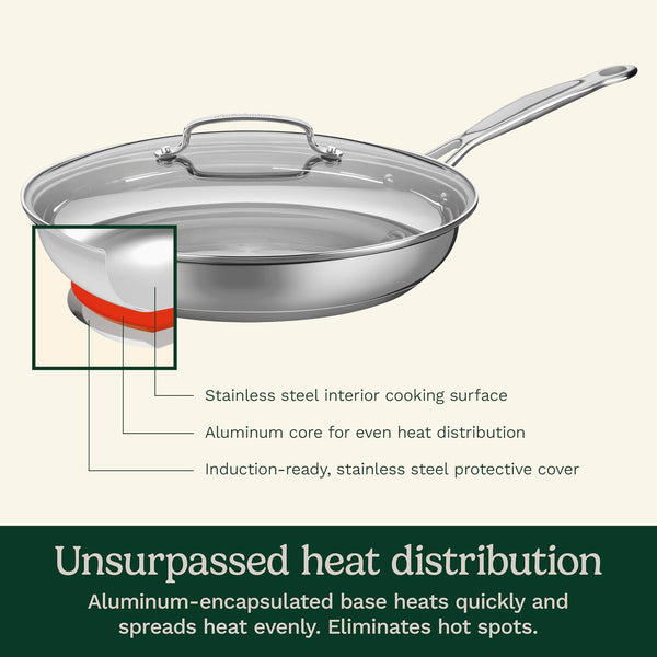 12 Inch Skillet with Glass Cover, Chef'S Classic Collection, 722-30G2