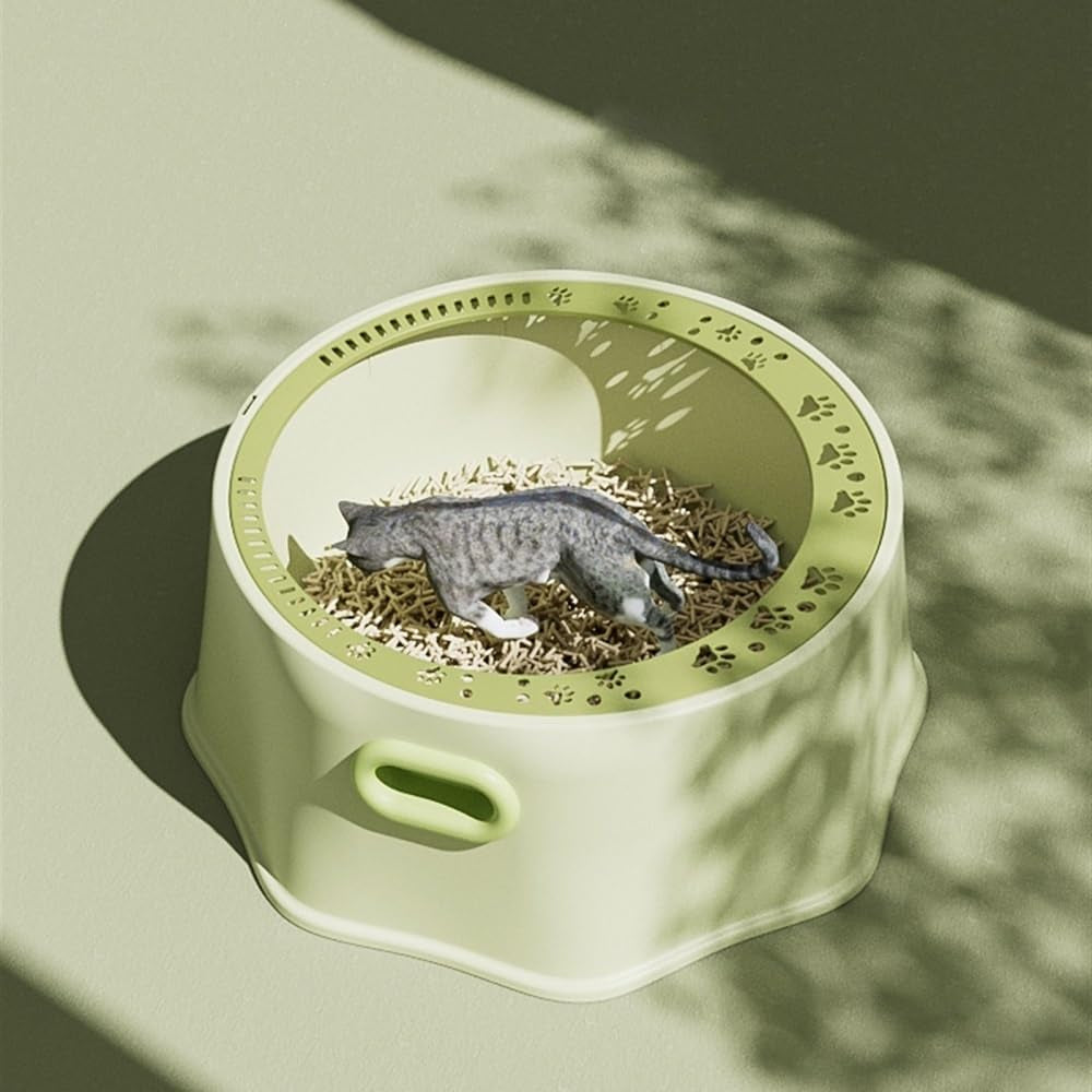 pet-supplies-open-cat-litter-box-with-scoop-easy-to-clean-install-for-rabbitsgreen
