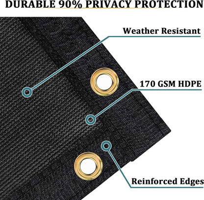 4'×50' Privacy Fence Screen 170GSM Heavy Duty Mesh Shade Net for Garden Backyard Wall Decor, Black2