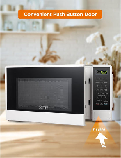 1.1 Cu. Ft. Countertop Microwave Oven, CHCM11100W, White | Touch Controls with Digital LED Display, 1100W Microwave, 12.4” Turntable, Push Button Door, 10 Power Levels5