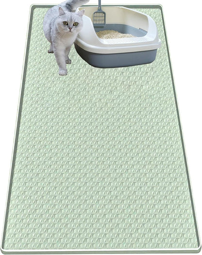 Cat Litter Mat for Litter Box, Silicone Large Cat Litter Trapping Mat - 40X28 In, Waterproof & Non-Slip, Durable & Easy Clean, Light Gray18