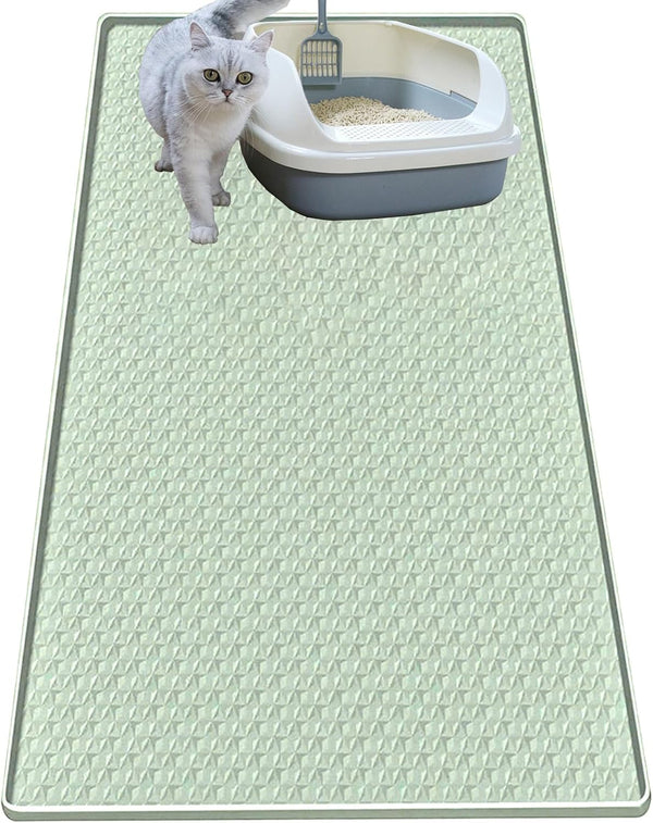 Cat Litter Mat for Litter Box, Silicone Large Cat Litter Trapping Mat - 40X28 In, Waterproof & Non-Slip, Durable & Easy Clean, Light Gray18