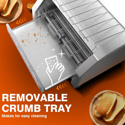 Commercial Conveyor Toaster 450Pcs/H - Commercial Toaster for Toast, Bun, Bagel, Bread, Heavy Duty Stainless Steel Toaster Oven for Restaurant, Bakery, Buffet Use7
