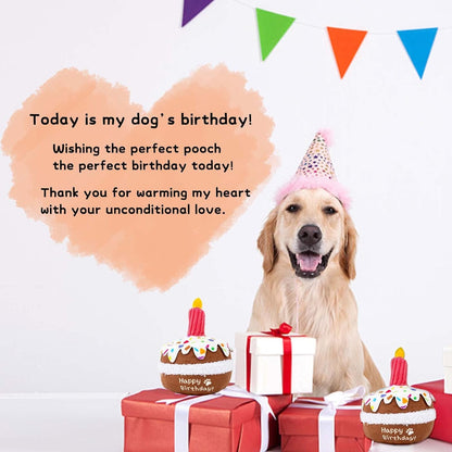 Lilfrd Dog Birthday Toy, Birthday Cake Toys for Puppy Gifts, Squeaky Plush Dog Toys | Perfect for Birthday Party, Interactive Play, Suitable for Small Medium Breed Dogs6