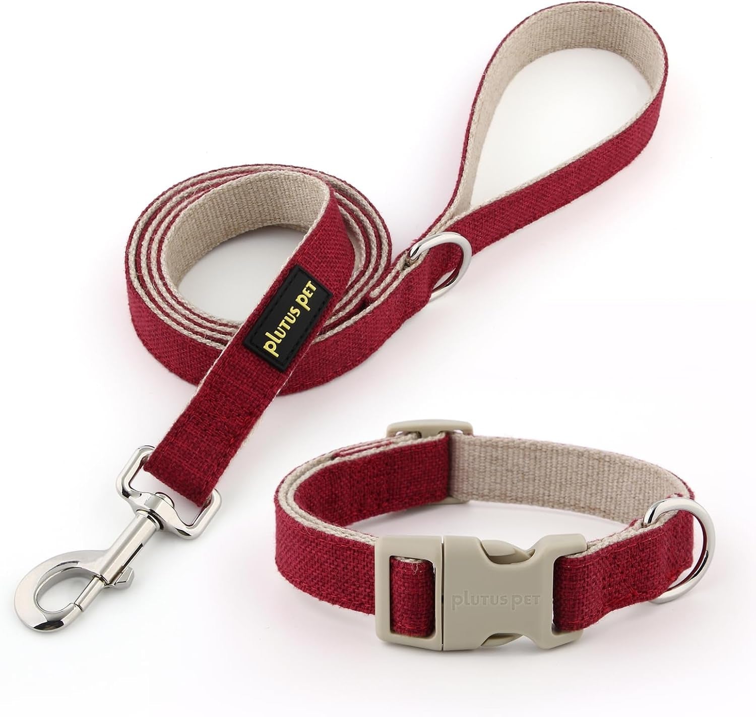 plutus-pet-cotton-hemp-dog-collar-and-leash-set-adjustable-collar-for-small-medium-and-large-dogs-heavy-duty-and-soft-on-skin-lavender-s