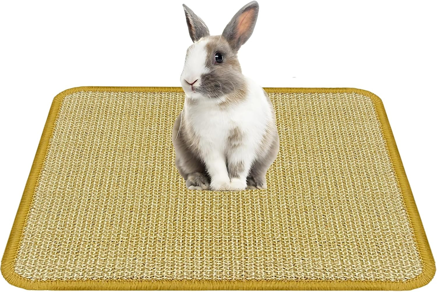 dyaus-rabbit-scratching-pad-sisal-bunny-scratch-pad-natural-rabbit-foraging-mats-for-cages-indoor-bunny-toys-accessories-for-bedding-biting-sleeping-resting-2pcs-16x12in