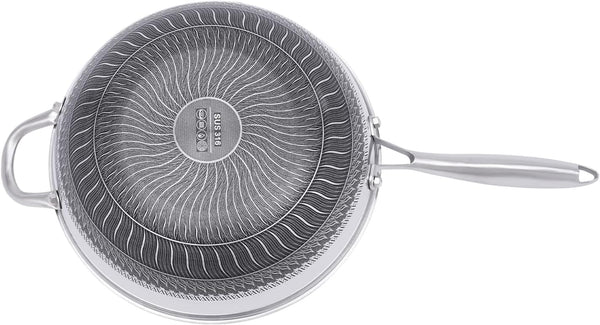 12 Inch Stainless Steel Wok Pan with Lid, Honeycomb Coating Woks & Stir-Fry Pans Nonstick Wok Induction Wok Set Chinese Wok No Chemical Coated Wok for Induction, Electric, Gas, Halogen7