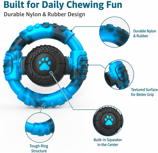 Pamlulu Tough Dog Toys for Aggressive Chewers, Indestructible Dog Toy for Large Dogs, Nylon Chew Toys for Medium Large Breed, Interactive Dog Toys to Keep Them Busy, Dog Birthday4