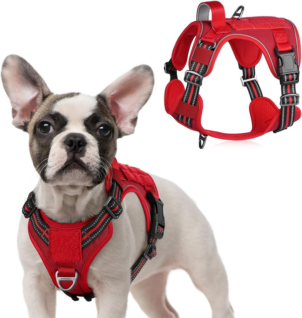 Rabbitgoo Tactical Dog Harness for Large, No Pull Military Service Vest | Molle & Handle, Heavy Duty, Adjustable, Reflective Straps, Easy Control for Training Walking, Black, Large16