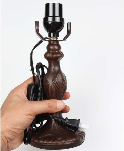 B10718 Antique Brown Table Lamp Base with E26 Light Socket, 4" Wx14.5 H9