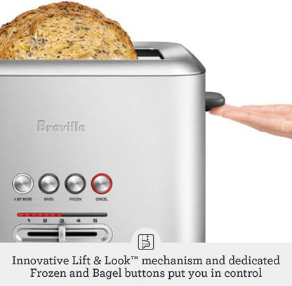 Breville BTA720XL Bit More Toaster, 2 Slice, Brushed Stainless Steel | Toast Bagels and Thick, Artisanal Bread Evenly in Wide Slots | Includes 'A Bit More' and 'Lift & Look' and Defrost Function5