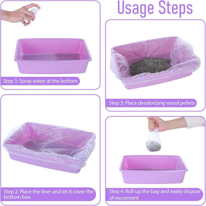 50 PCS Disposable Plastic Cage Liners, Small Animals Leak Proof Toilet Film Litter Pan Bags Film Litter Box Liner for Rabbits, Guinea Pigs, Chinchillas, Hedgehogs, Birds4