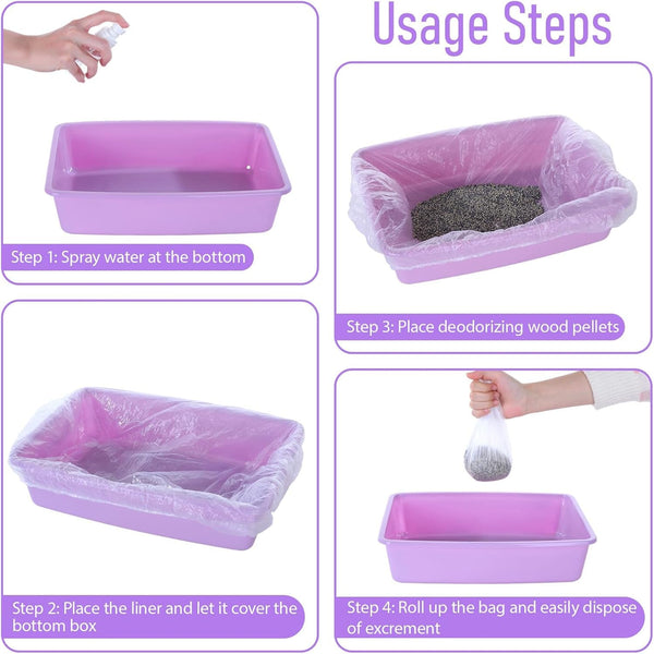 50 PCS Disposable Plastic Cage Liners, Small Animals Leak Proof Toilet Film Litter Pan Bags Film Litter Box Liner for Rabbits, Guinea Pigs, Chinchillas, Hedgehogs, Birds4