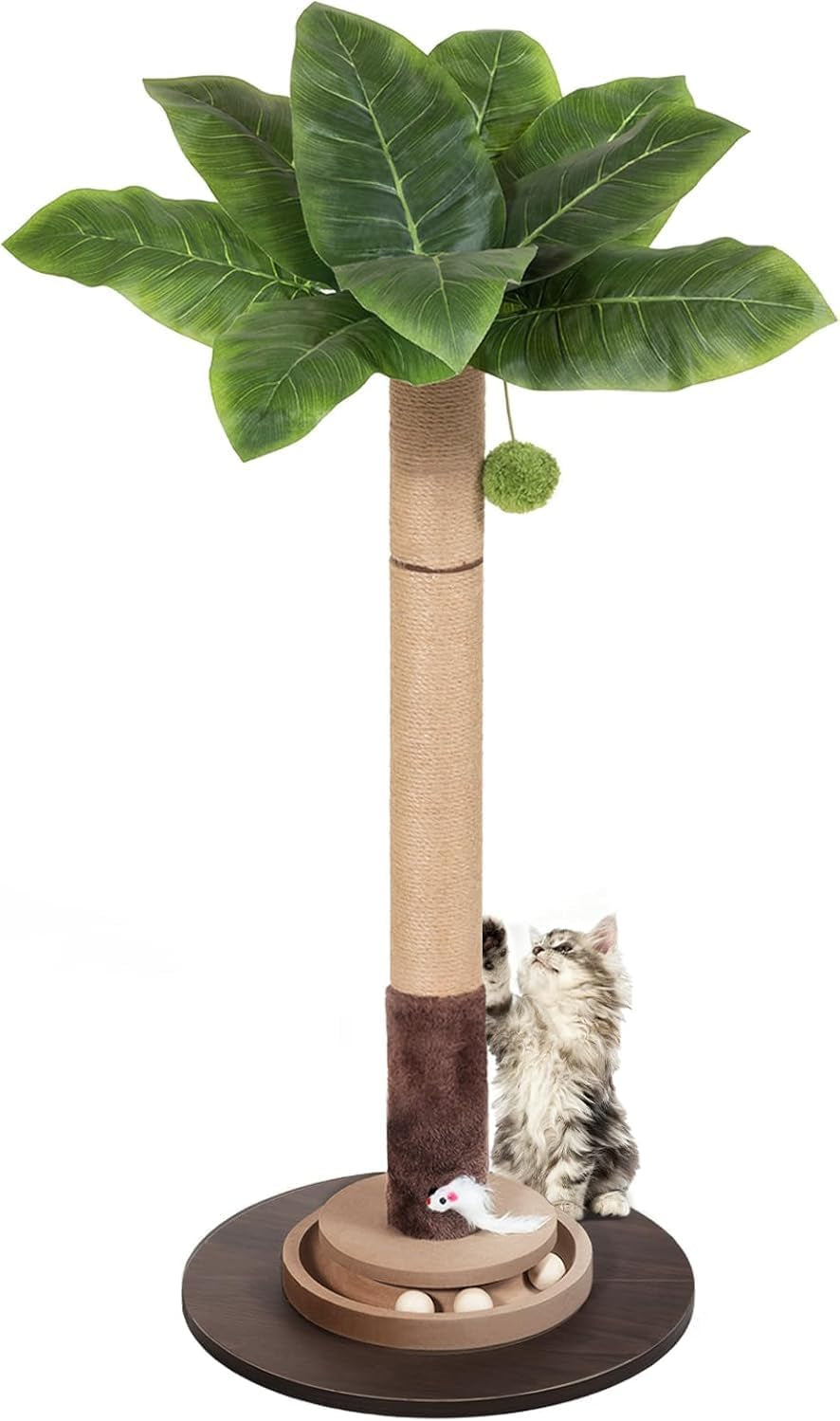35-sisal-rope-cat-scratching-post-palm-leaf-cat-tree-with-hanging-ball-mouse-toy-for-kittens-adult-indoor-cats