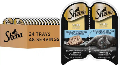 Sheba Perfect Portions Cuts Wet Cat Food, Sustainable Salmon, 2.6 Oz, 24 Ct | Grain-Free, Sustainable Salmon, 48 Servings, No Fillers or Artificial Flavors, Essential Vitamins & Minerals, Twin-Pack Trays11
