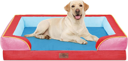 Comfort Expression Orthopedic Dog Bed for Extra Large Dogs with Bolster | Waterproof Dog Couch Bed with Washable Cover & Non-Slip Bottom, Supportive Egg Crate Foam XL Pet Bed, 42X30 Inch31