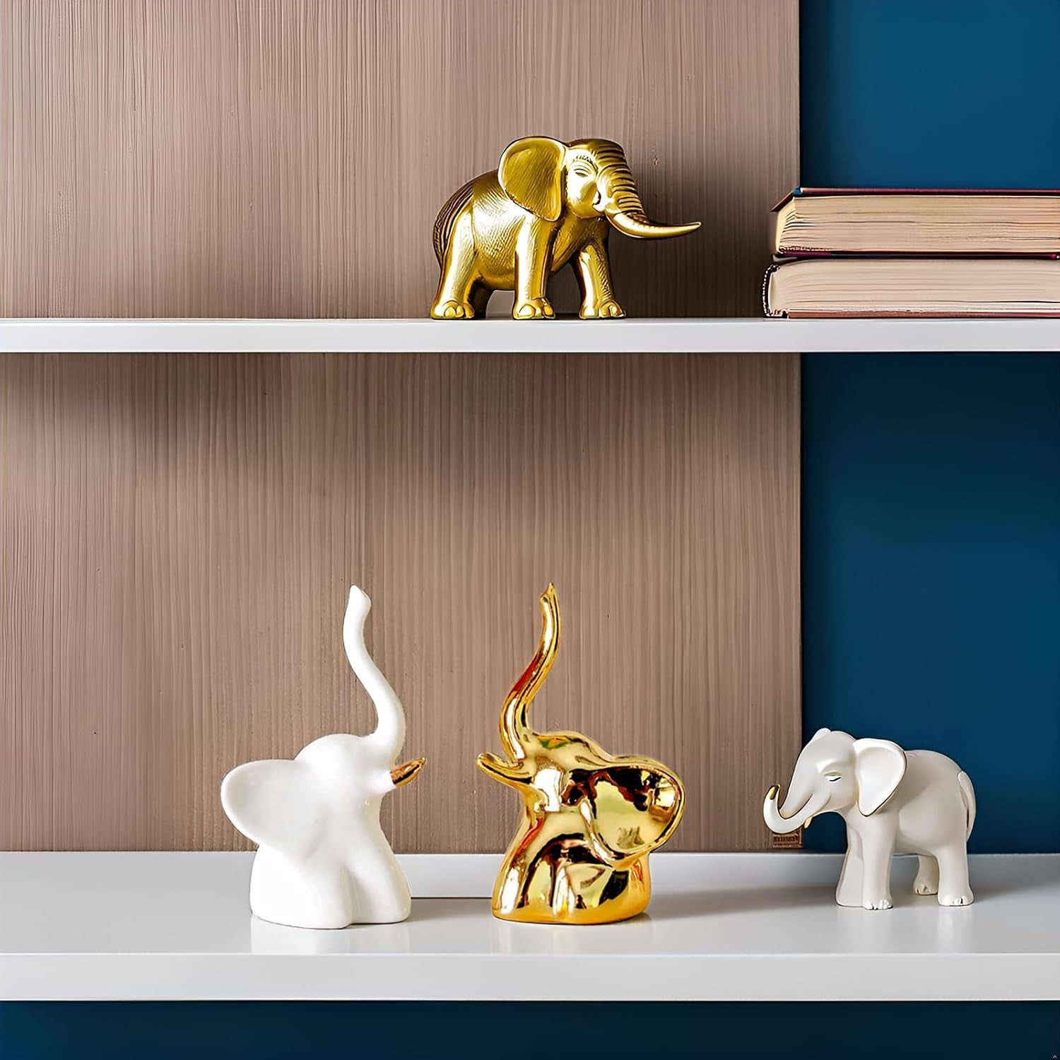 home-decor-elephant-statues-1-pair-small-decorative-accents-for-shelves-livingroom-and-bedroom-gold-and-white