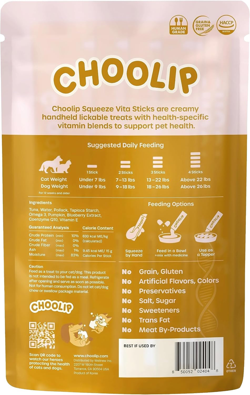 choolip-squeeze-vita-stick-lickable-cat-and-dog-treats-7-count-kidney-support-tuna-and-pollack-with-pumpkin-blueberry-and-omega-3-grain-free-vet-formulated