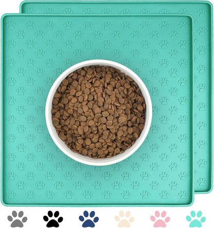 Ptlom Pet Placemat for Dog and Cat, Mat for Prevent Food and Water Overflow, Suitable for Small, Medium and Big Pet, 18" 12", Grey, Silicone41