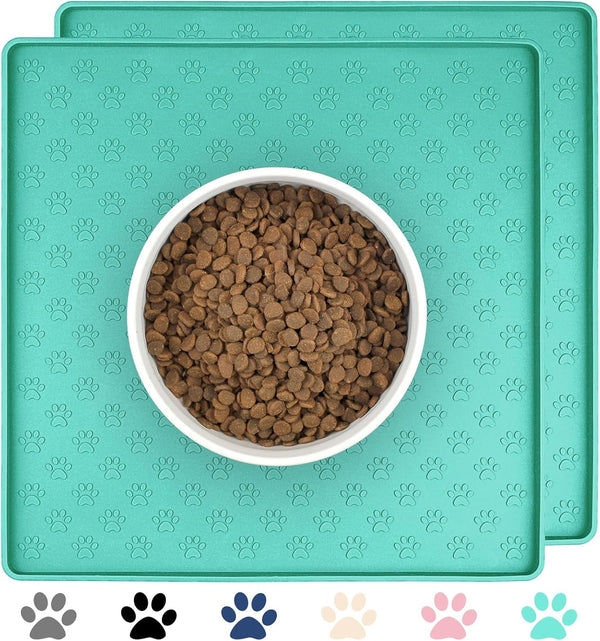 Ptlom Pet Placemat for Dog and Cat, Mat for Prevent Food and Water Overflow, Suitable for Small, Medium and Big Pet, 18" 12", Grey, Silicone41