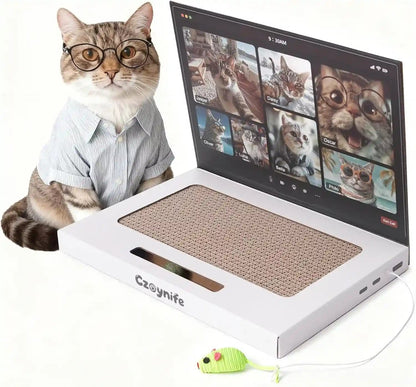 Cat Laptop Scratcher, Cat Scratcher Cardboard, Interactive Toys, Kitten Supplies and Stuff for Indoor Cats1