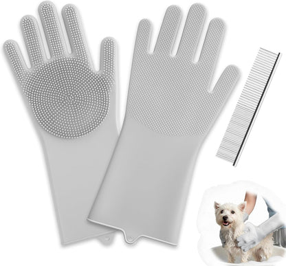 Silicone Pet Grooming Gloves Dog Washing Gloves for Bathing, 1 Pair Purple | 3000 Soft Silicone Bristles, 5-Finger Flexible, Gently Massages & Removes Fur, Non-Slip, Easy Clean, for Dogs/Cats/Horses9