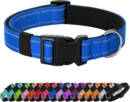 Reflective Dog Collar Padded with Soft Neoprene Breathable Quick Release Basic Dog Collars for Medium Dogs Purple Girl7