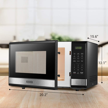 BLACK+DECKER Microwave Oven Countertop, 1.1 Cu.Ft, 1000W, Stainless Steel | Push-Button Door, Child Safety Lock, 6 Auto Cook Presets, 10 Power Levels8