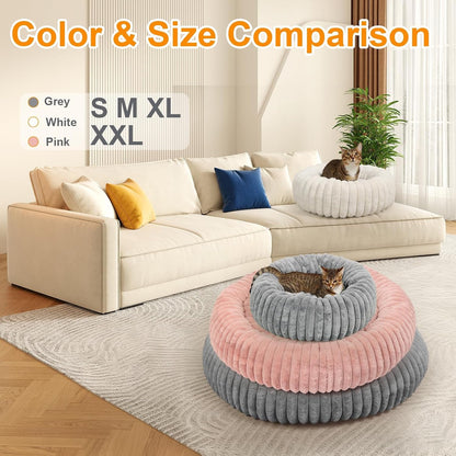 Washable Small Cat Dog Bed,Puppy Bed Cat Beds for Indoor Cats(Grey,S) | Calming anti Anxiety round Donut Dog Bed,Cute Fluffy Puppy Dogs Beds for Small Dogs, Anti-Slip Comfort Pet Bed8
