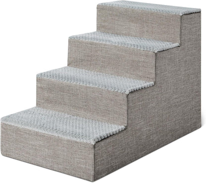 Amazon Basics Dog Steps, 18.7" H, 4-Step Pet Stairs for High Bed Couch and Sofa, Non-Slip Bottom, for Indoor Dogs and Cats, Grey1