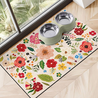Dog Food Mats for Floors, Absorbent Dog Bowl Mat for Food and Water Dispenser, Quick Dry Cat Food Mat Pet Supplies1