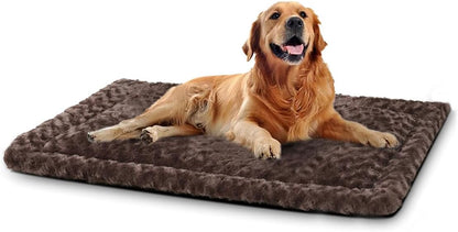 Washable Dog Bed Mat Ultra Soft Dog Crate Pad Comfy Fluffy Pet Kennel Beds Sleeping Mattress for Large Jumbo Medium Small Dogs, 36 X 23 Inch, Gray32