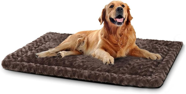 Washable Dog Bed Mat Ultra Soft Dog Crate Pad Comfy Fluffy Pet Kennel Beds Sleeping Mattress for Large Jumbo Medium Small Dogs, 36 X 23 Inch, Gray32