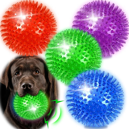 6 Pack 2.5" Light up Squeaky Dog Balls, Spiky Dog Toy Balls for Puppy Small,Medium Dogs7
