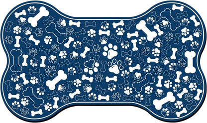 Dog & Cat Food Mat Bone Shaped Pet Feeding Mat Quick Absorb Water Bowl Placemat with Rubber Backing Indoor Floor Stain Resistant Pet Accessory Supplies (Light Pink Small, 12X18 Inches)11